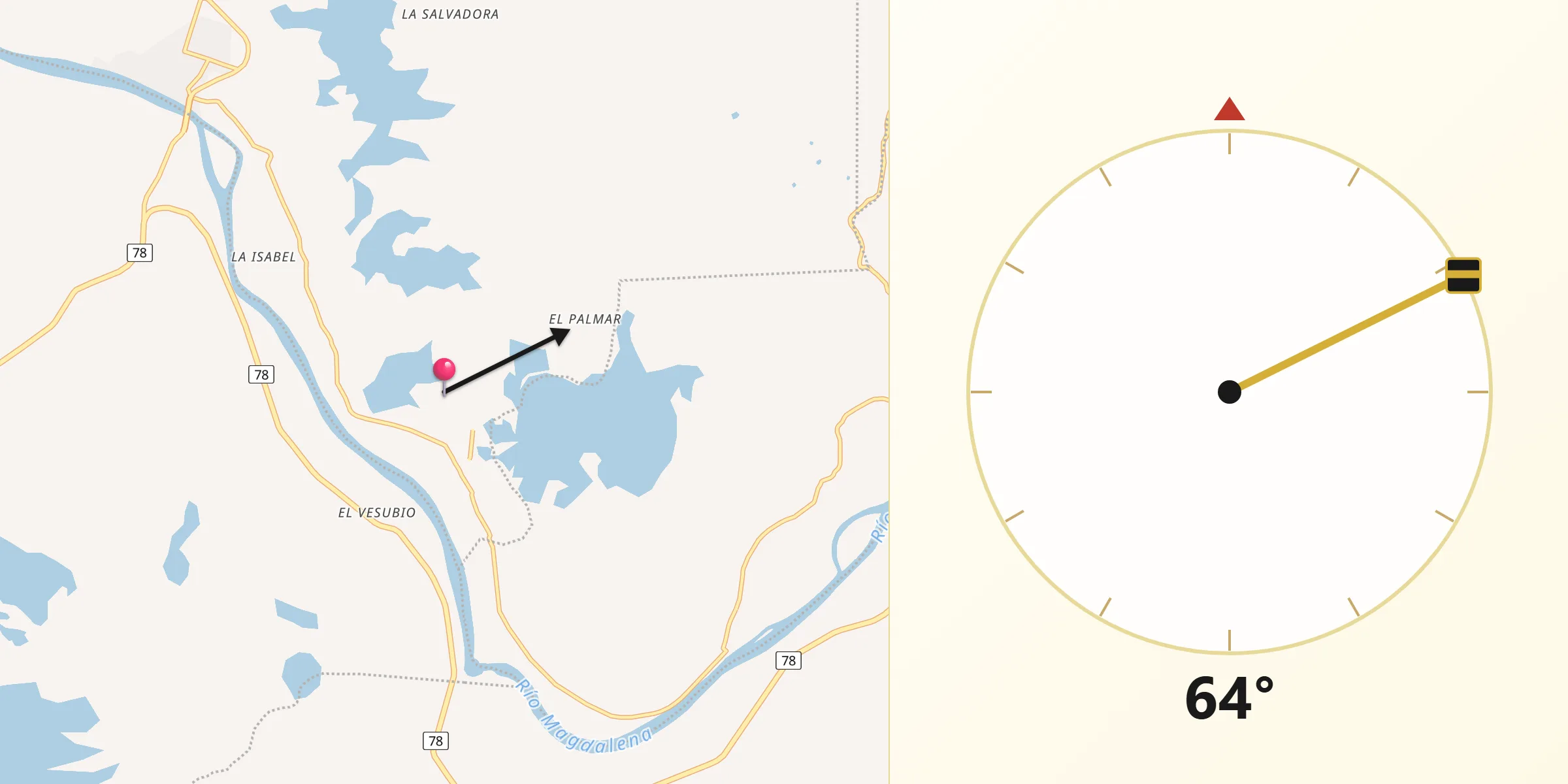 Dirección de la Qibla desde San Fernando