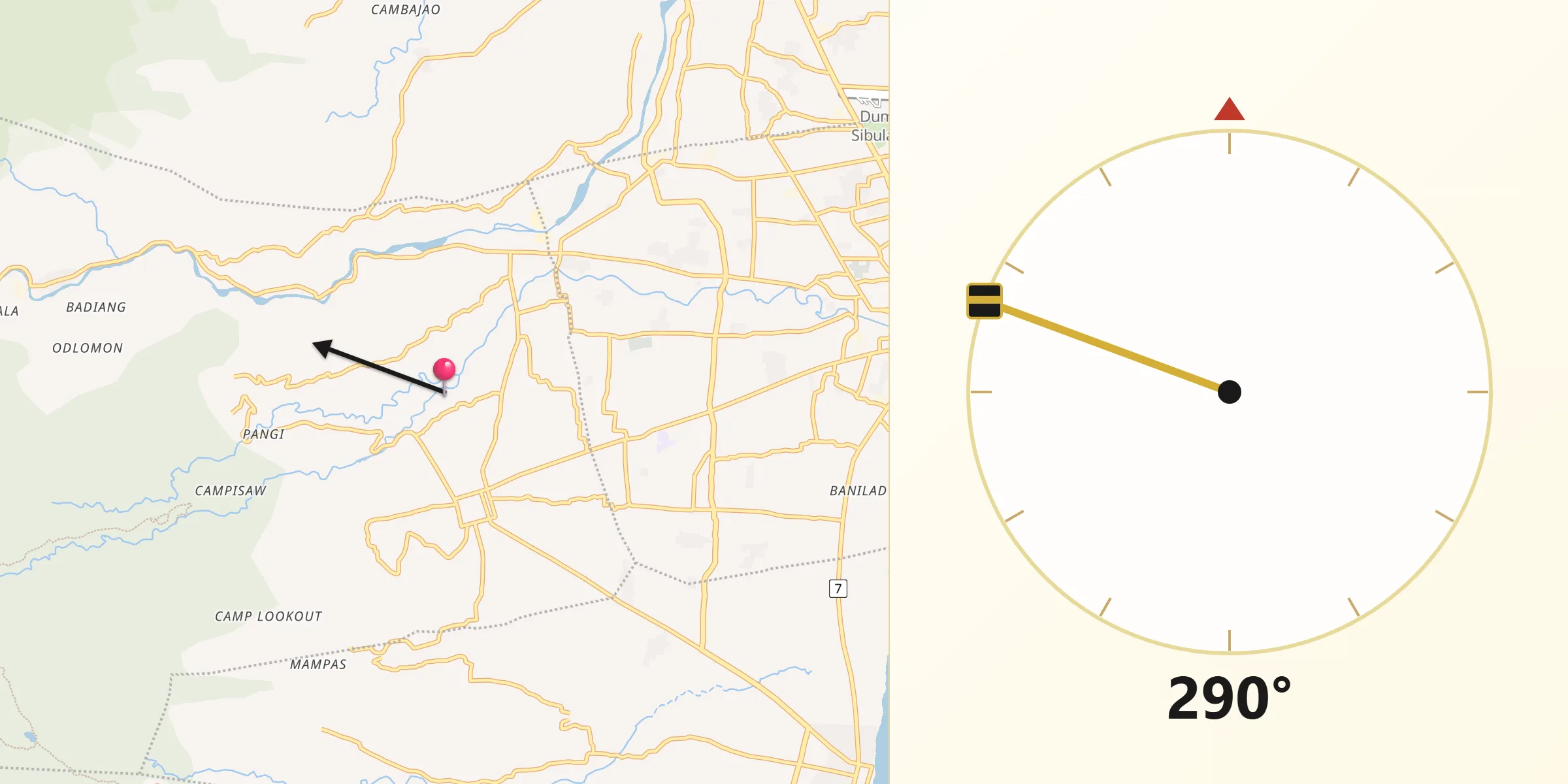 Qibla Direction from Dumaguete
