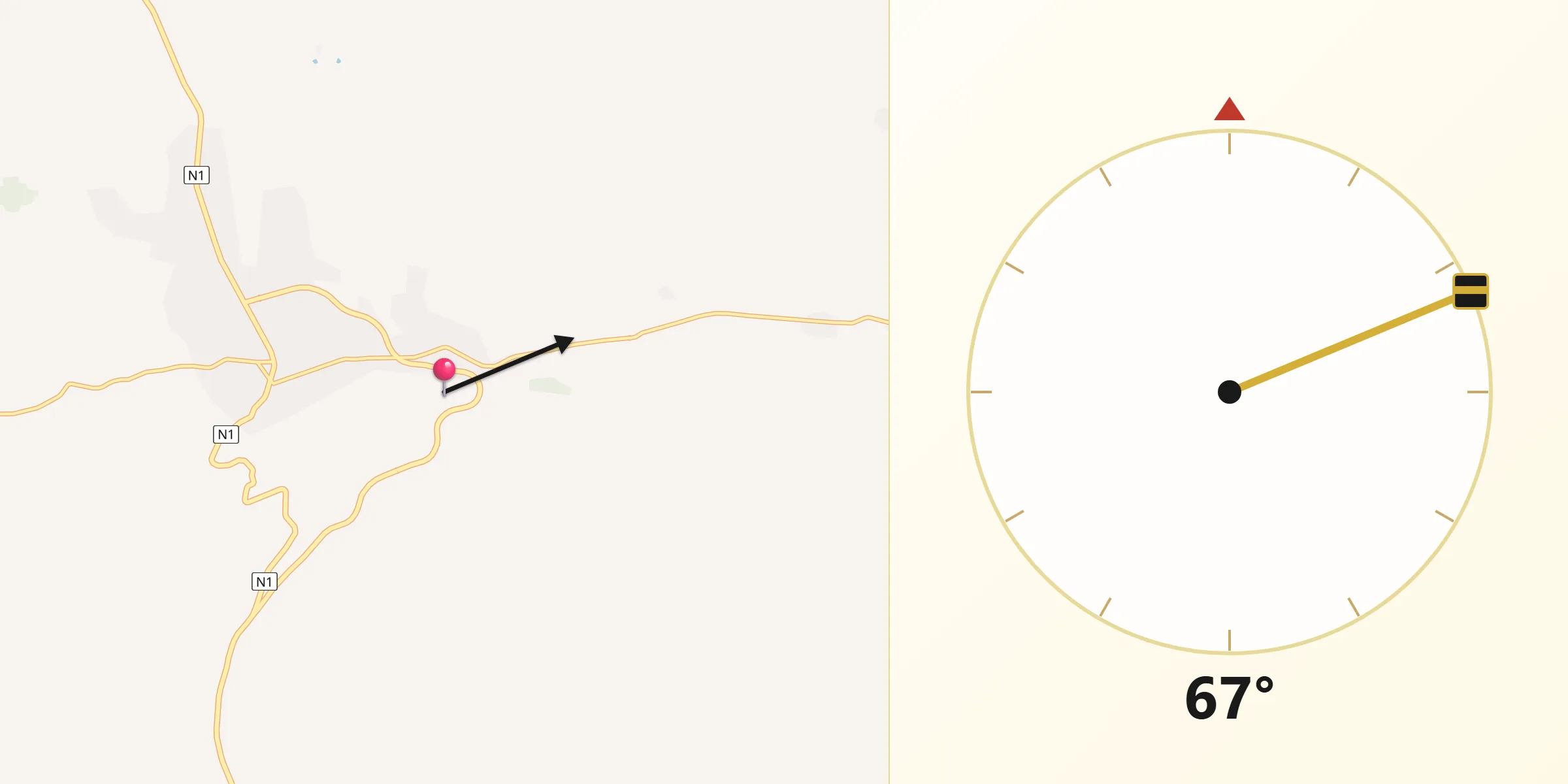 Direction vers la Qibla depuis Bafilo