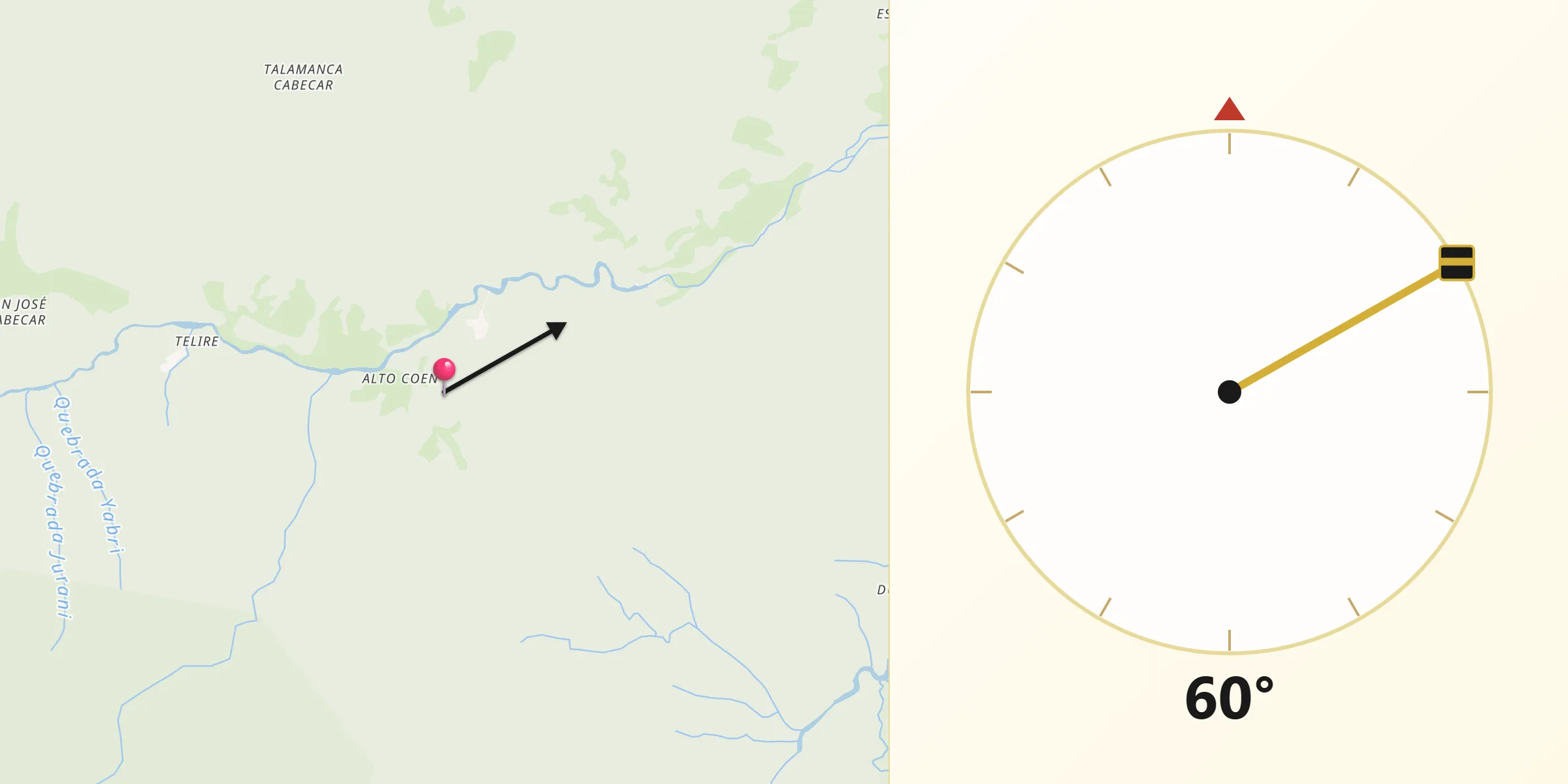 Dirección de la Qibla desde Talamanca