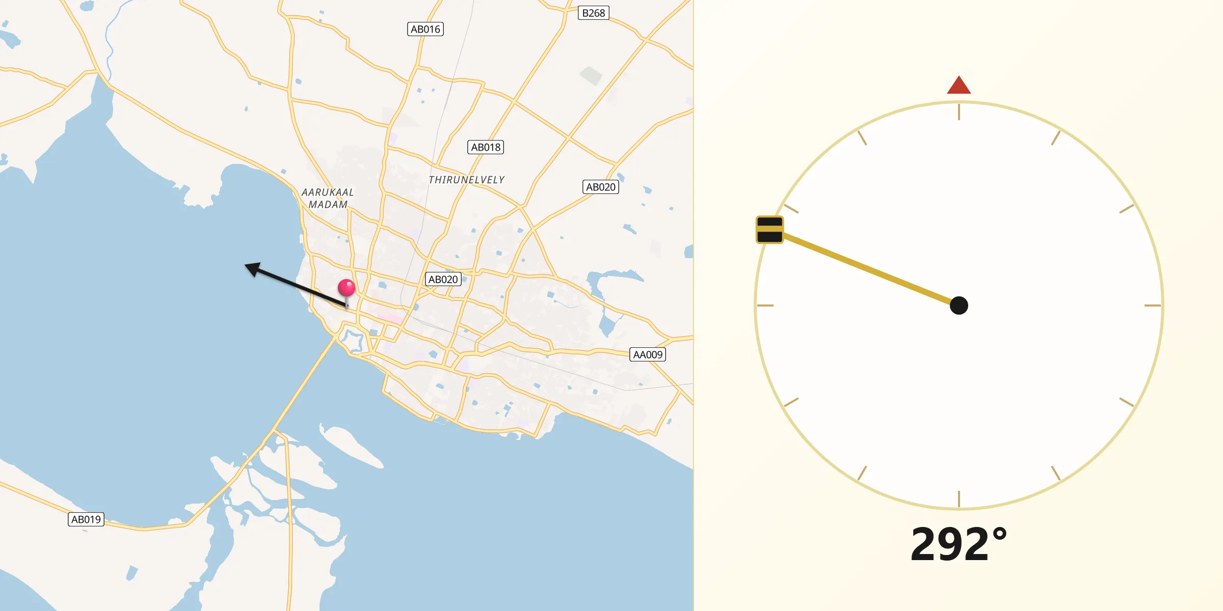 Qibla Direction from Jaffna