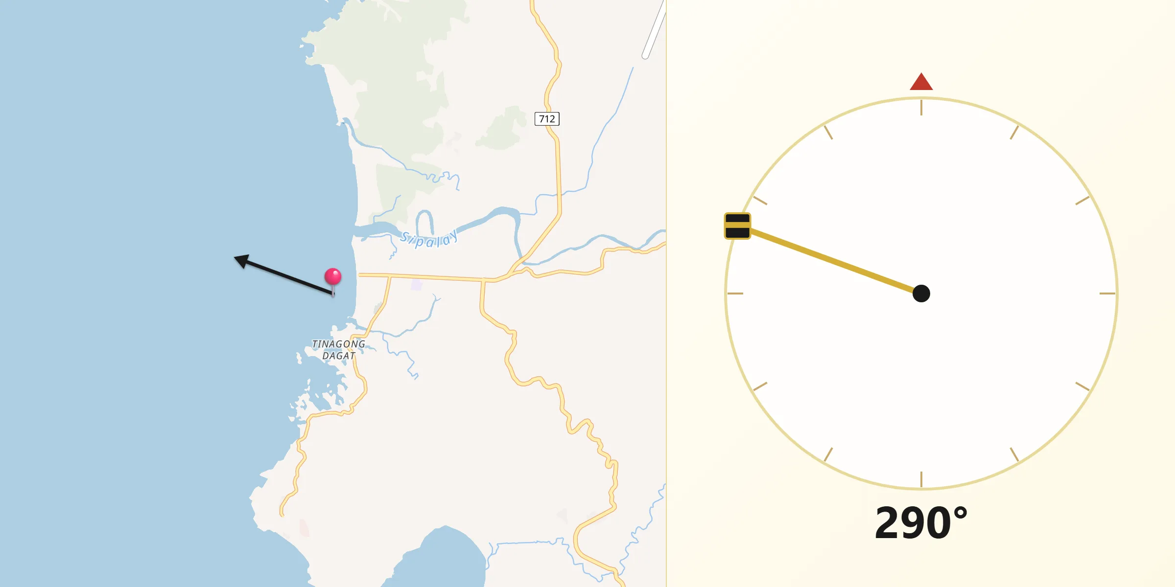 Qibla Direction from Sipalay