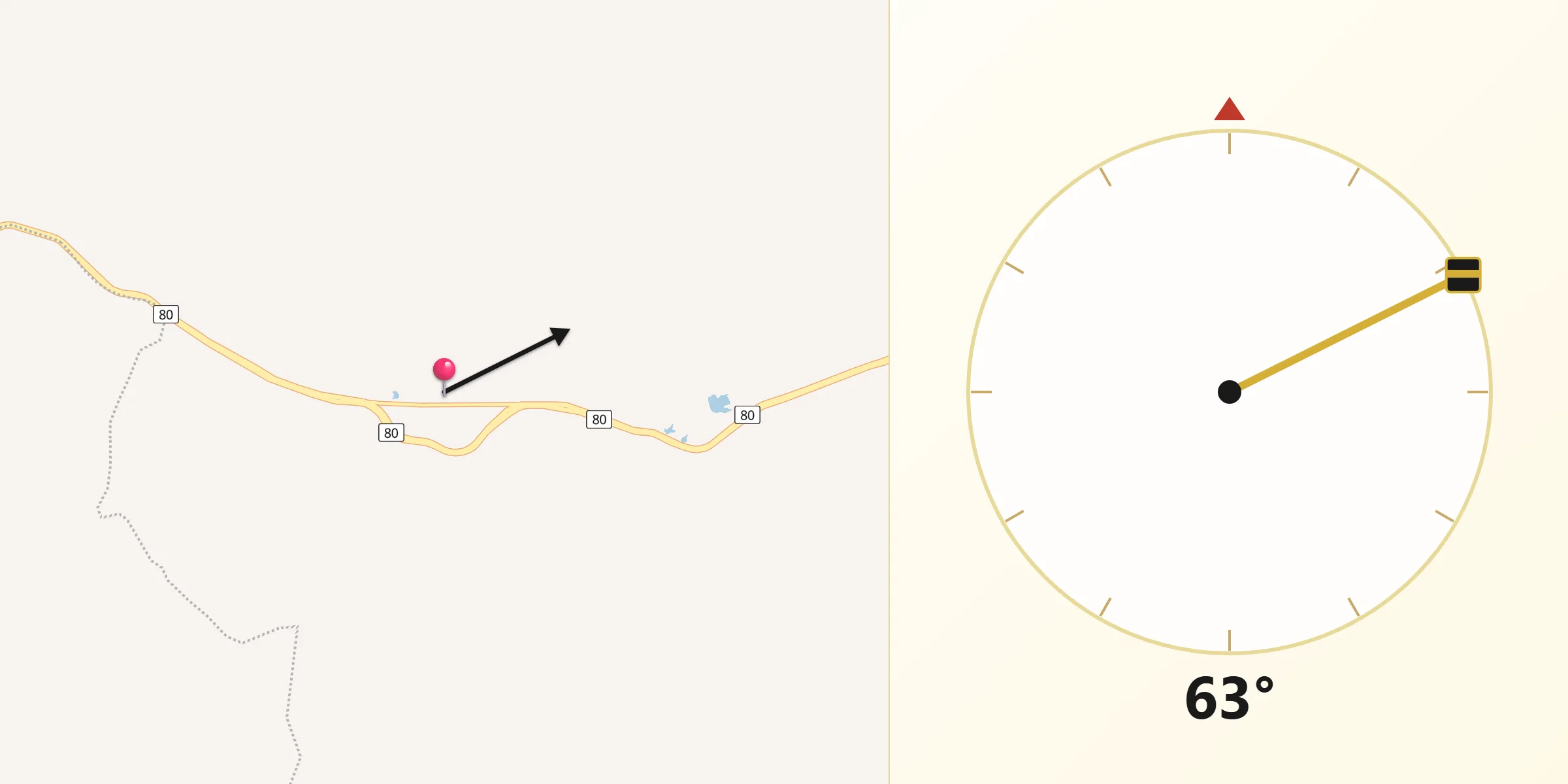 Dirección de la Qibla desde Granada