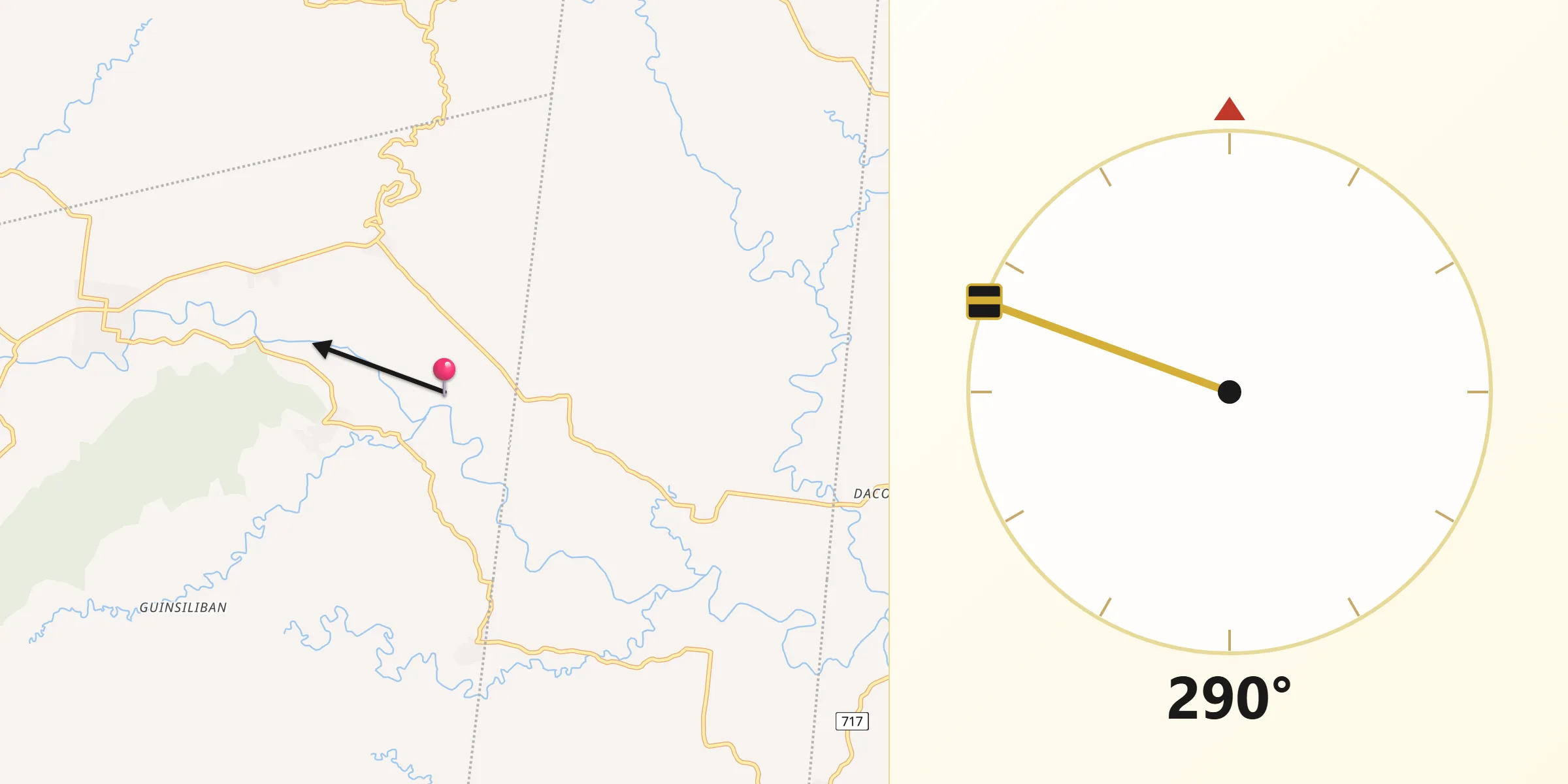 Qibla Direction from Kabankalan