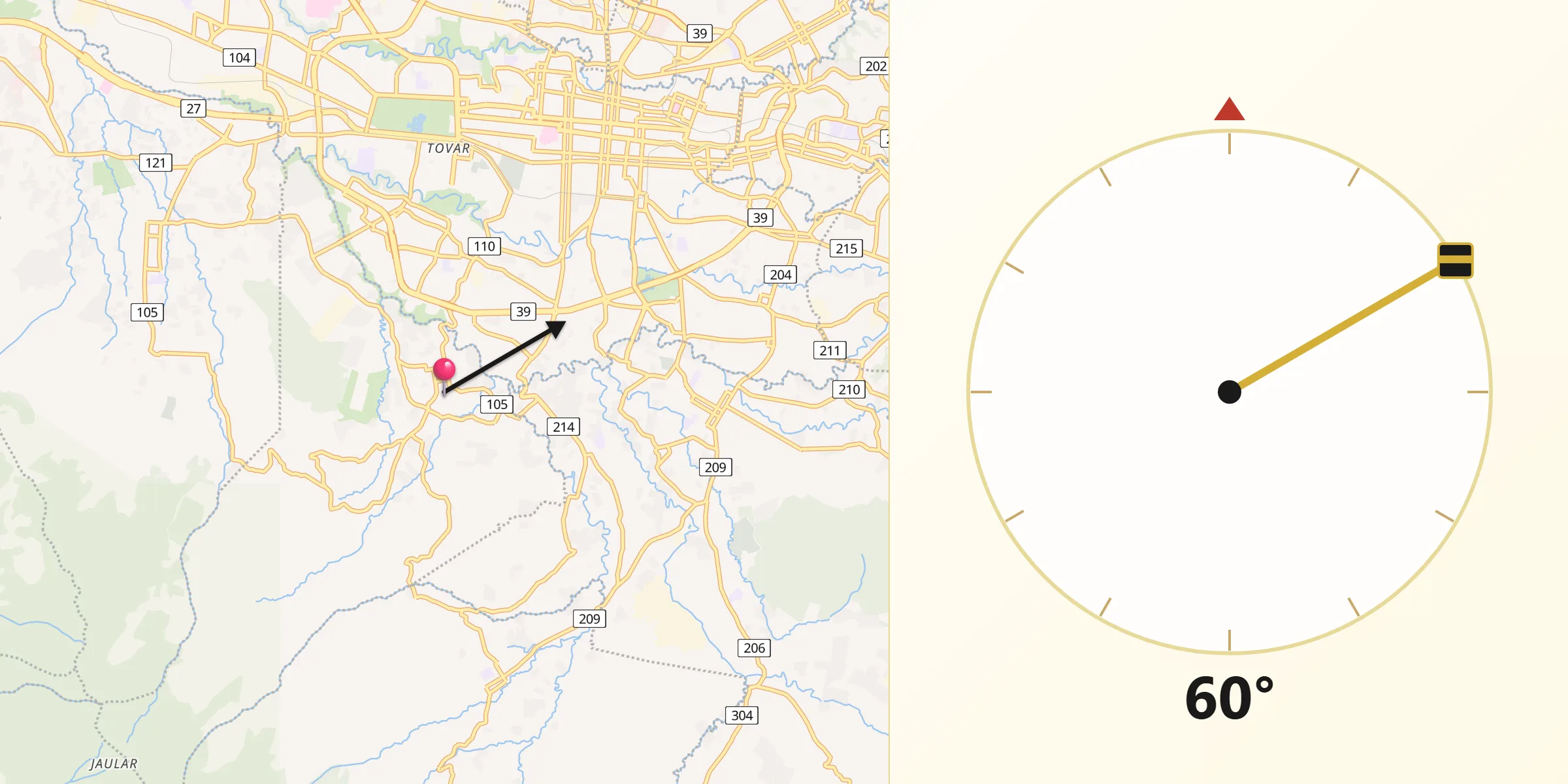 Dirección de la Qibla desde Alajuelita