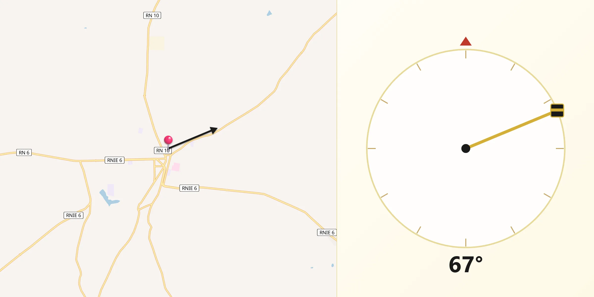 Direction vers la Qibla depuis Nikki