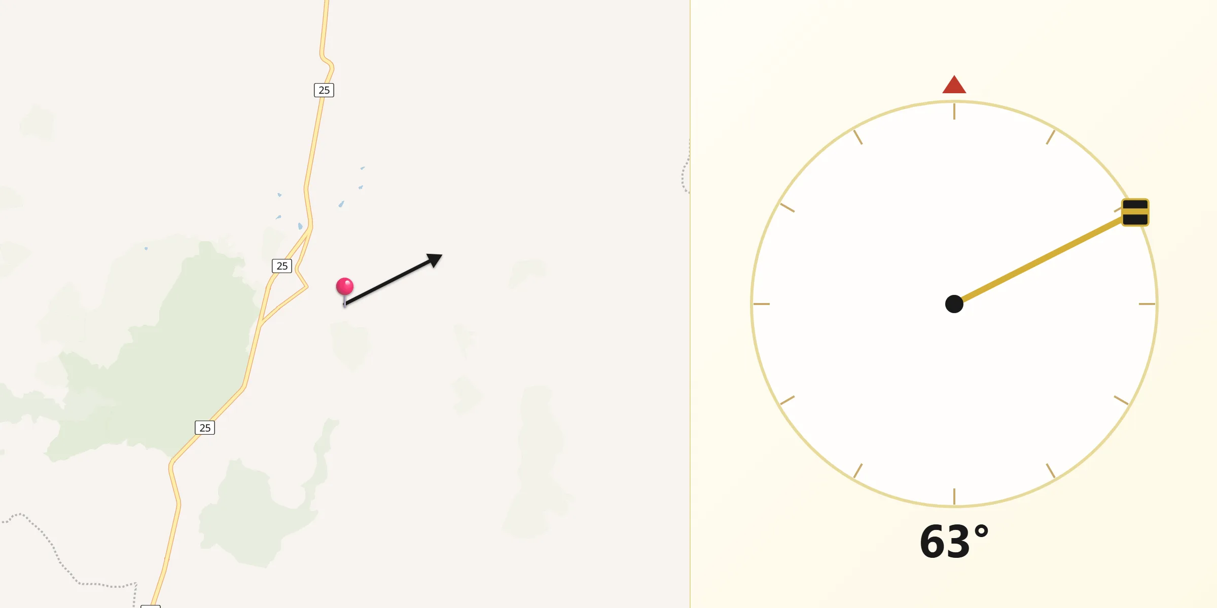 Dirección de la Qibla desde San Juan Nepomuceno